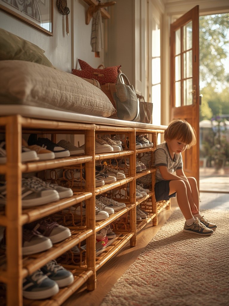 SONGMICS Shoe Rack Bench Review 2 shoe bench in action