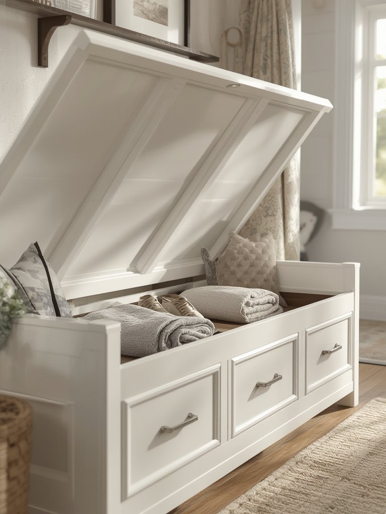 storage bench in action