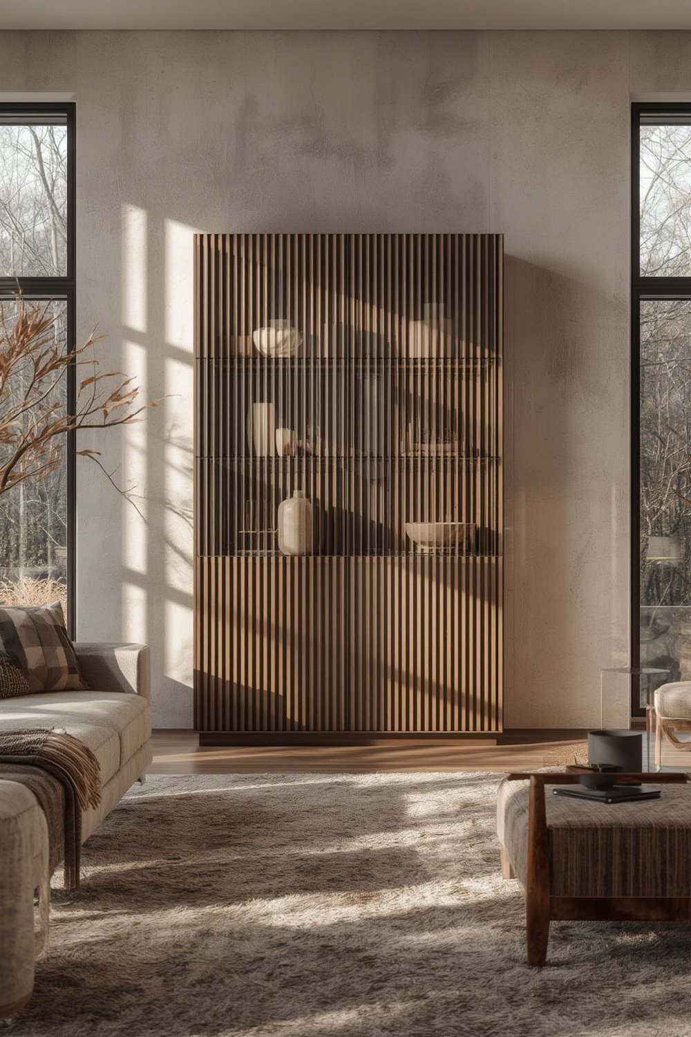 fluted glass cabinet - Illustration 1