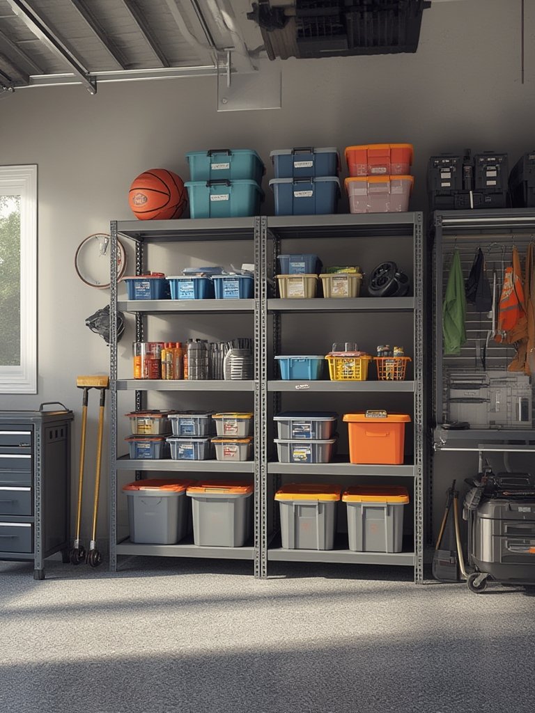 garage shelving in action