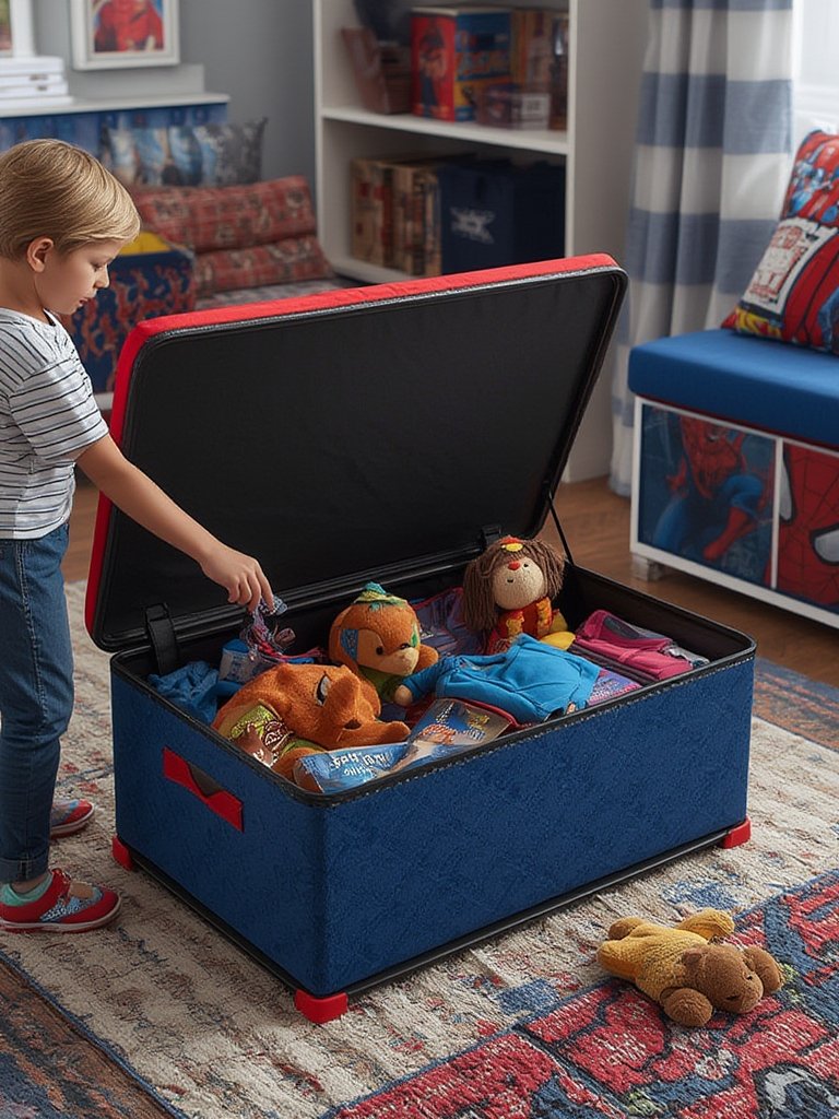 spiderman ottoman in action