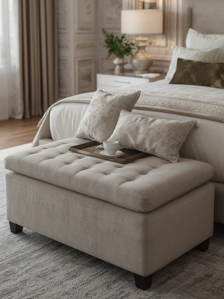 storage ottoman in action