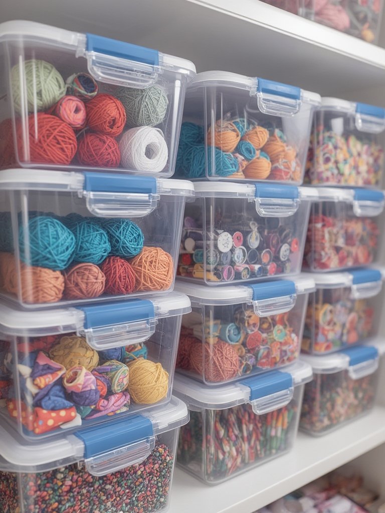 storage bins in action