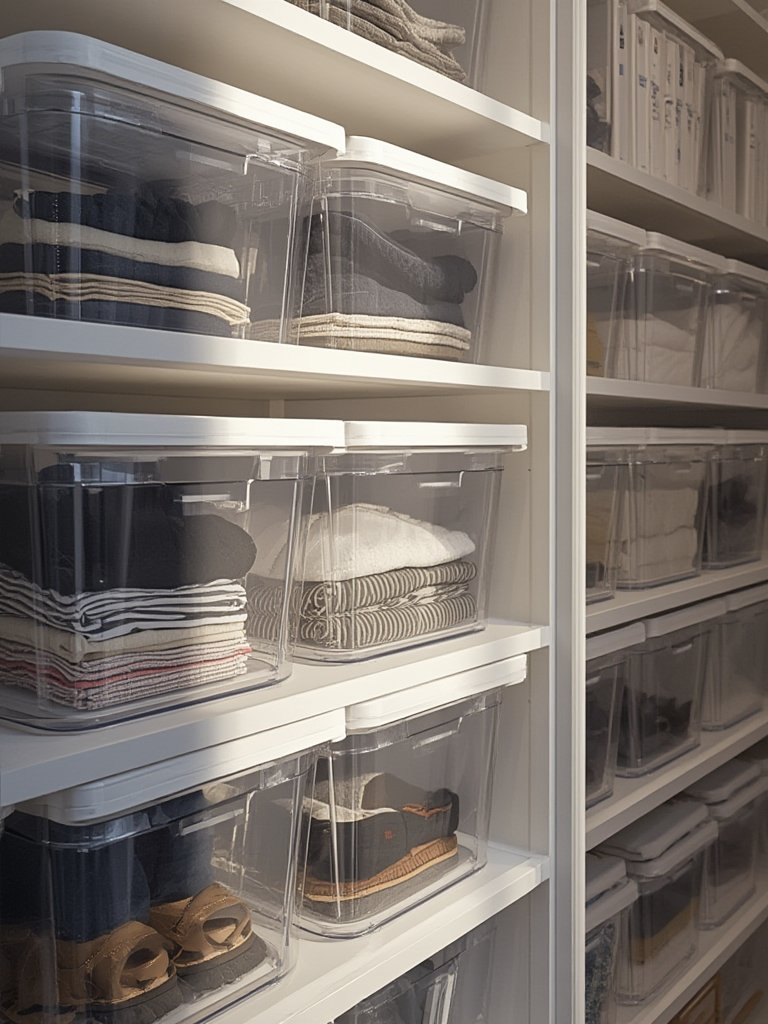 IRIS USA 6-Pack Storage Bins with Lids Review 2 storage bins in action