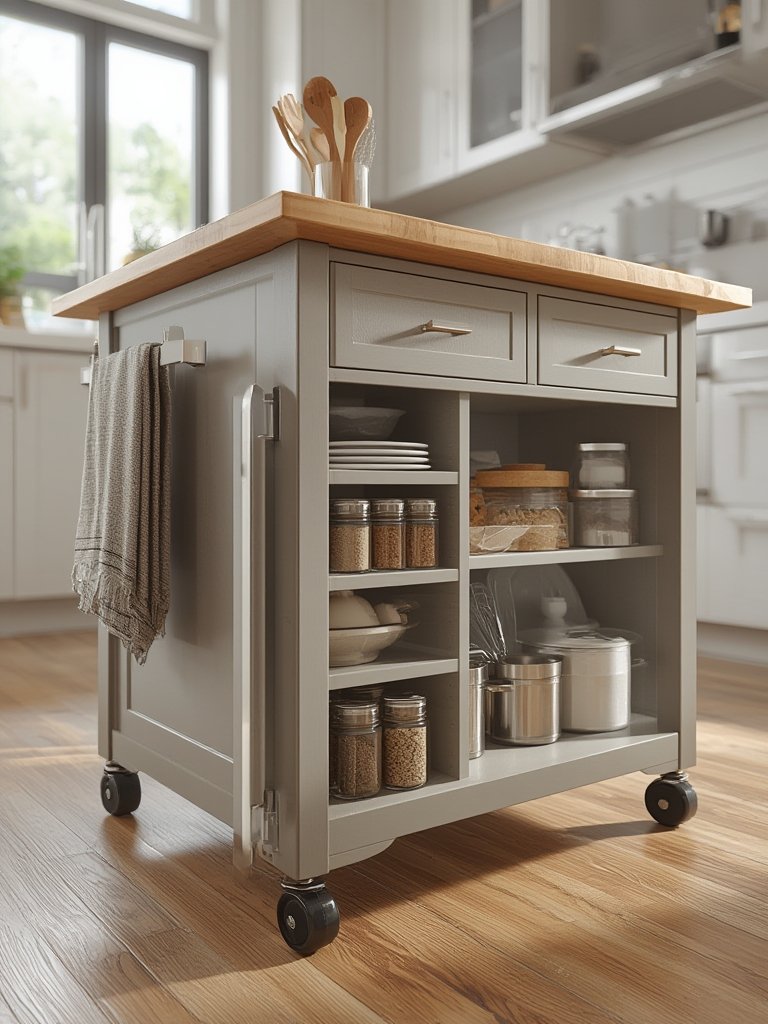 kitchen island in action