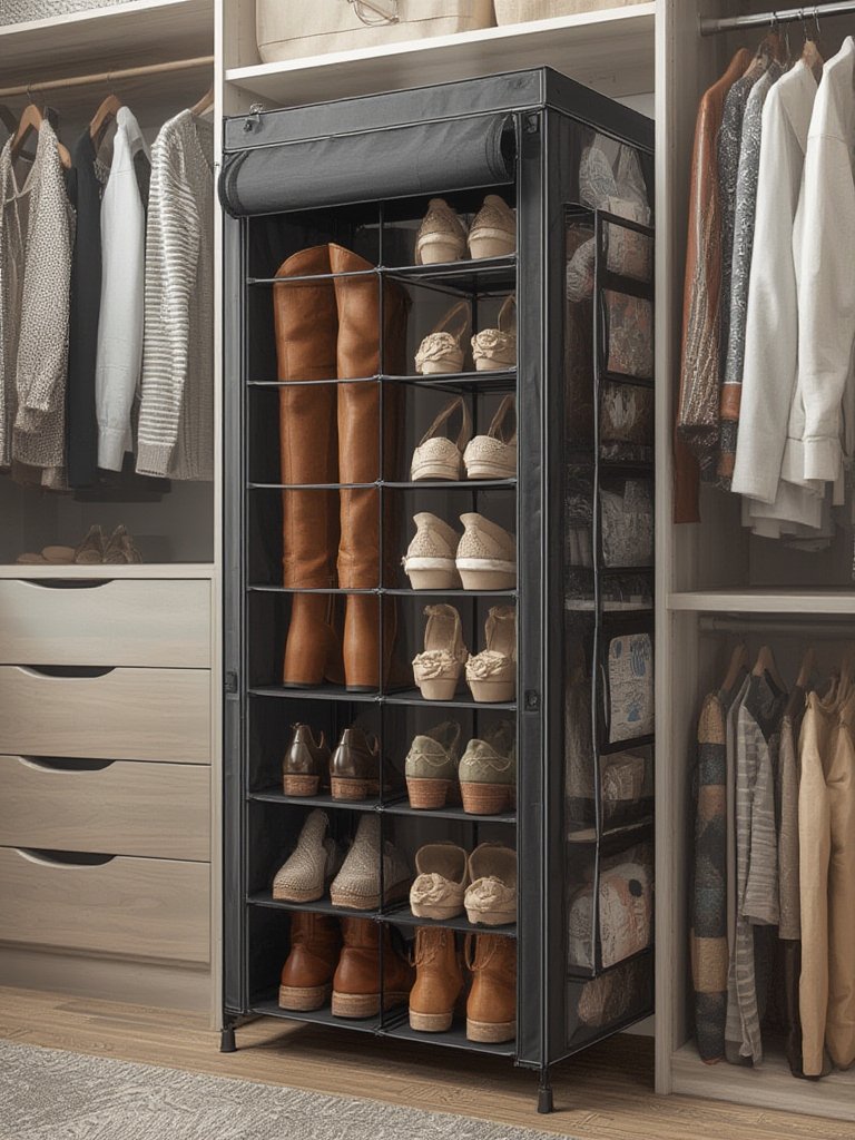 SONGMICS 10-Tier Shoe Rack Review 2 shoe rack in action