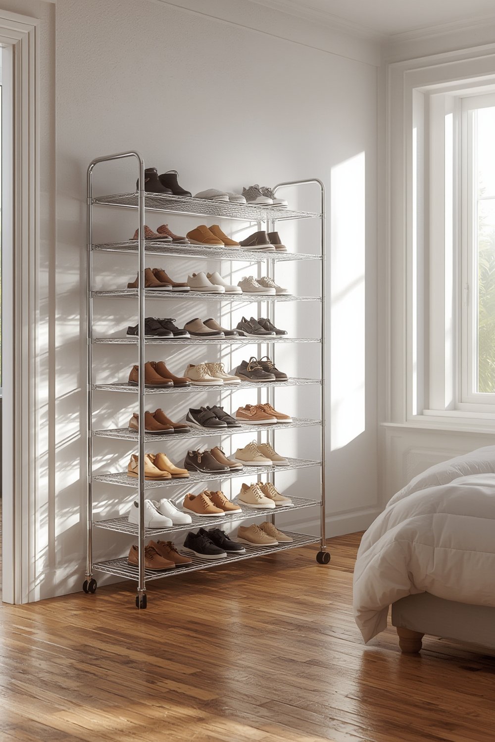 Amazon Basics 50-Pair Shoe Rack Organizer Review 1 shoe rack product view