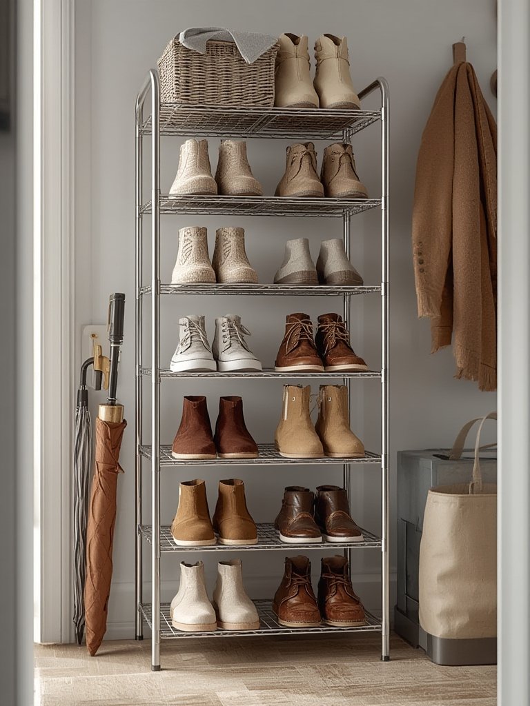 SONGMICS 4-Tier Shoe Rack Review 2 shoe rack in action