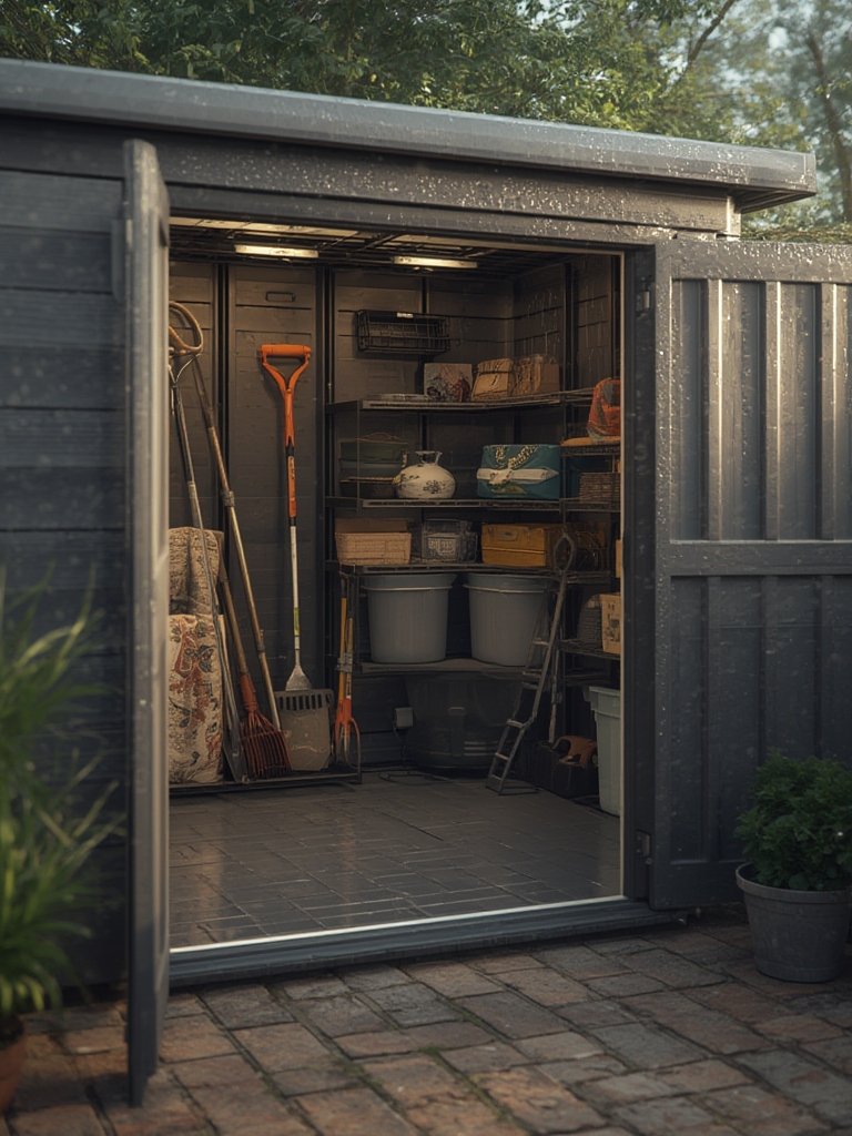 Rubbermaid Small Horizontal Resin Outdoor Storage Shed Review 2 outdoor shed in action