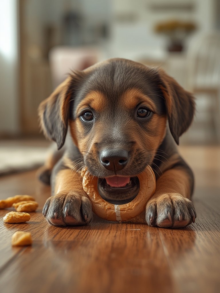 puppy teething in action
