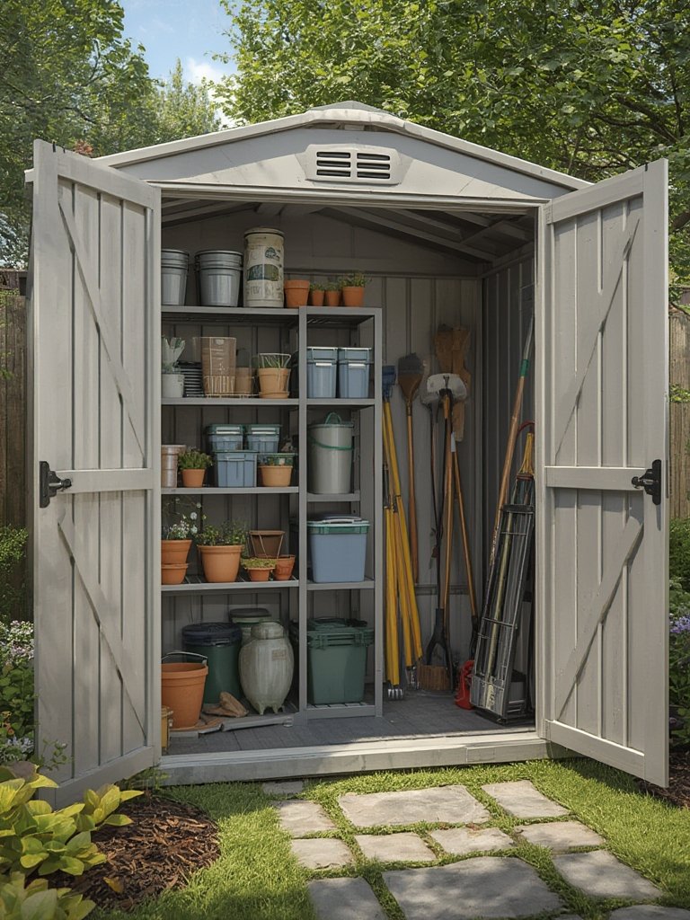 outdoor shed in action