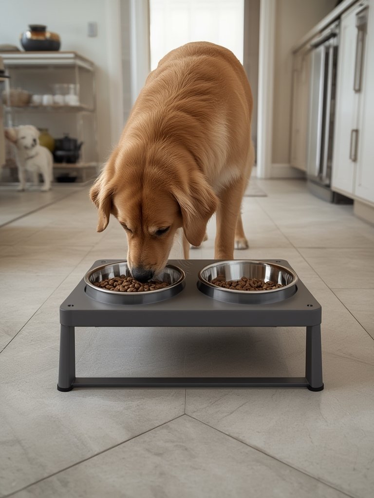 elevated dog in action