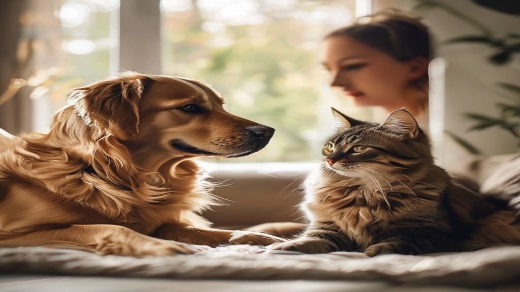 Pet Care: 7 Best Ways to Improve Your Pet's Health (Proven Guide) 1 Pet care scene with a healthy dog and cat indoors with a caring owner
