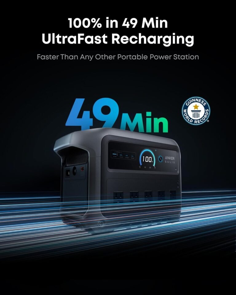 Anker SOLIX C1000 Gen 2 portable power station front view with large display