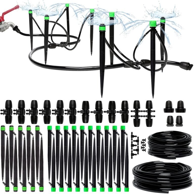 Carpathen drip irrigation system kit full contents laid out for raised garden beds