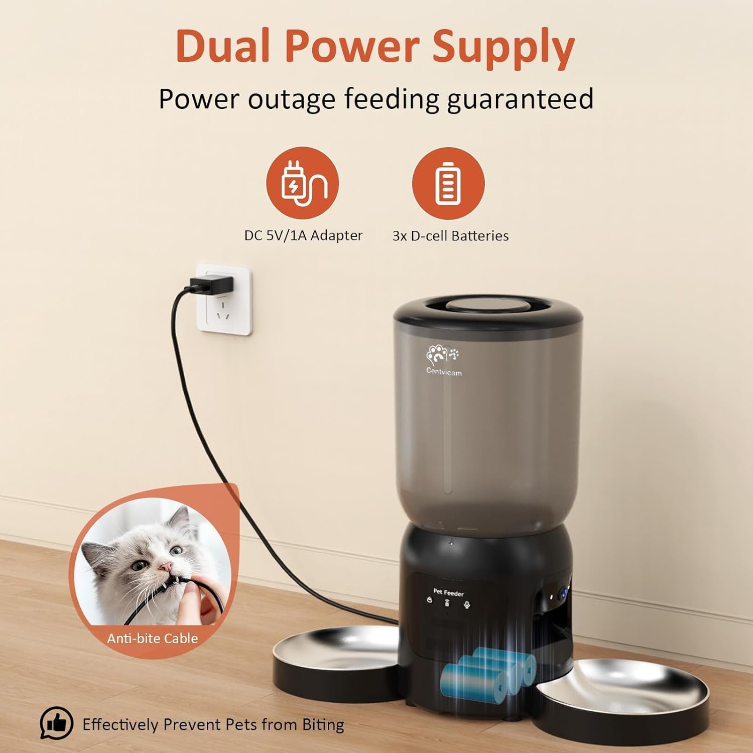 Centvicam dual hopper cat feeder with two cameras - view 6