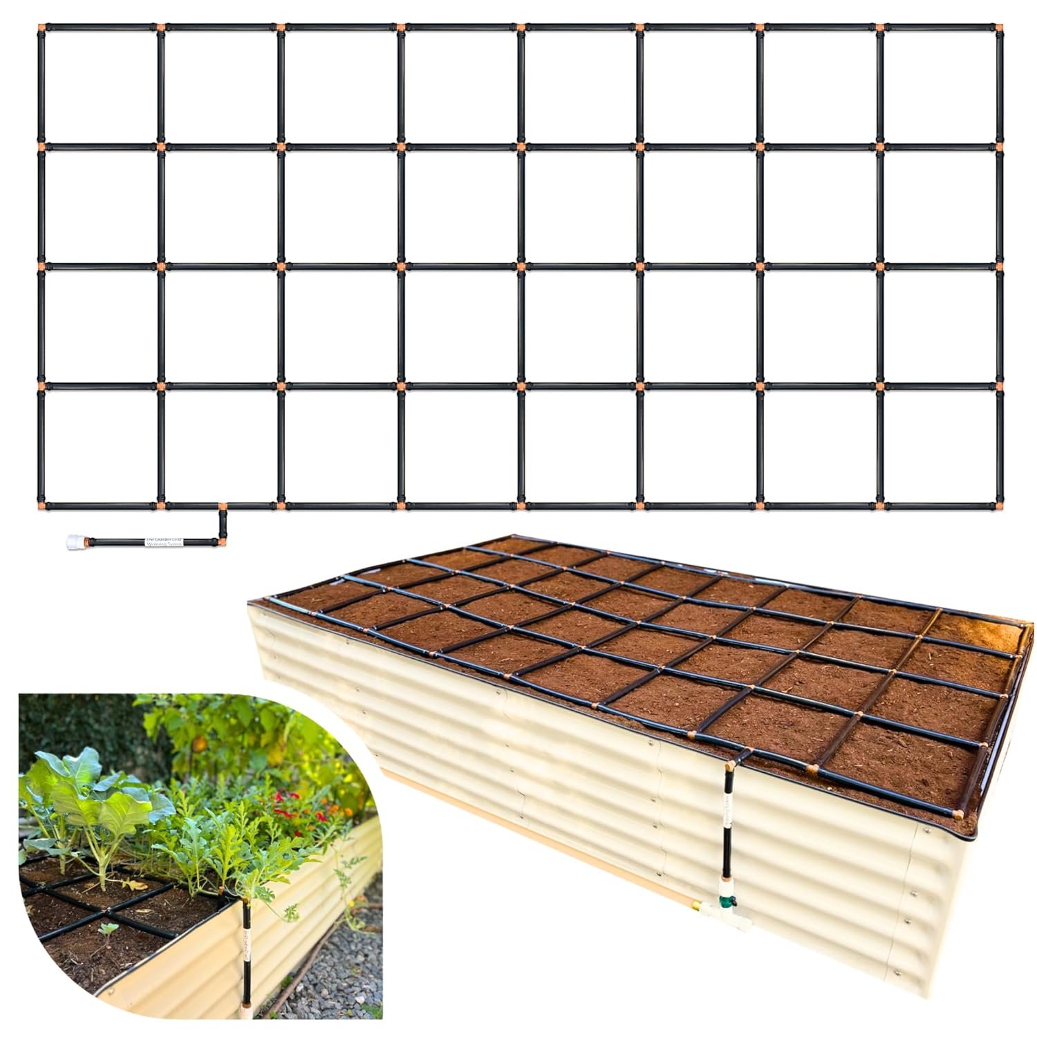 Garden In Minutes Garden Grid 4x8 drip watering system