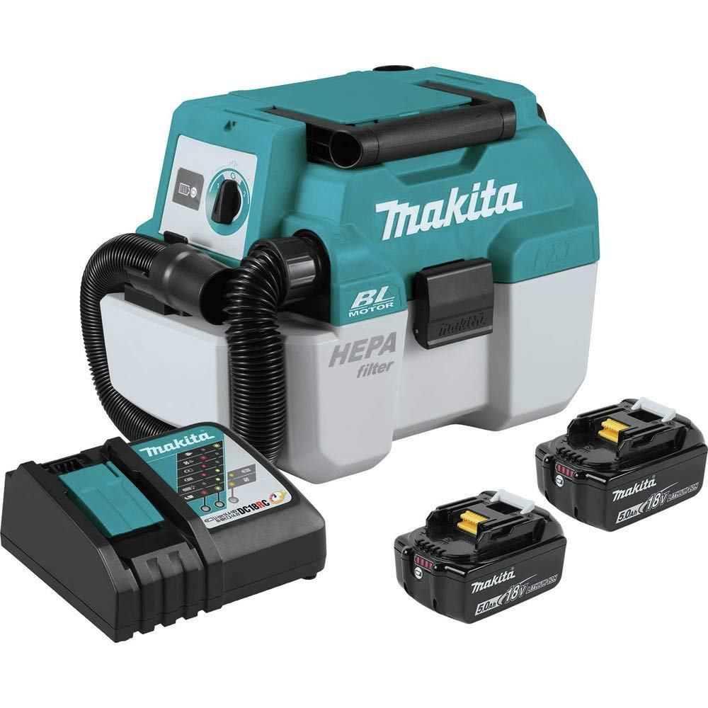 Makita XCV11Z cordless shop vacuum filter system for drywall dust