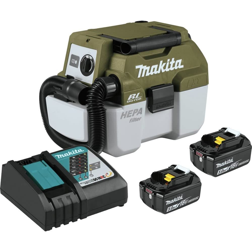 Makita XCV11Z brushless cordless shop vac side view