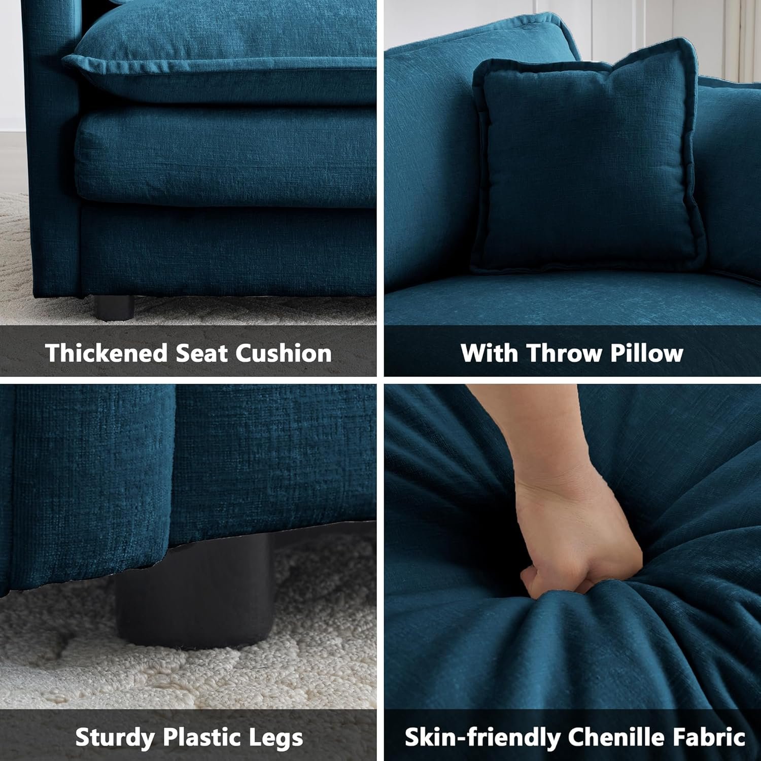 mikibama 111.5" L-Shaped Sectional cloud couch dupe - deep seat lifestyle scene with cushions
