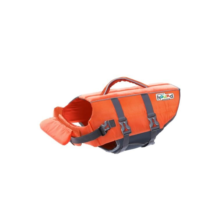 Outward Hound Granby Splash dog life jacket - front view in orange
