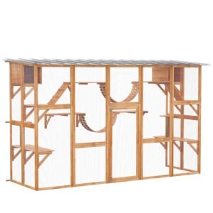PawHut Window-Box Catio - walk-in window-box outdoor cat enclosure full view
