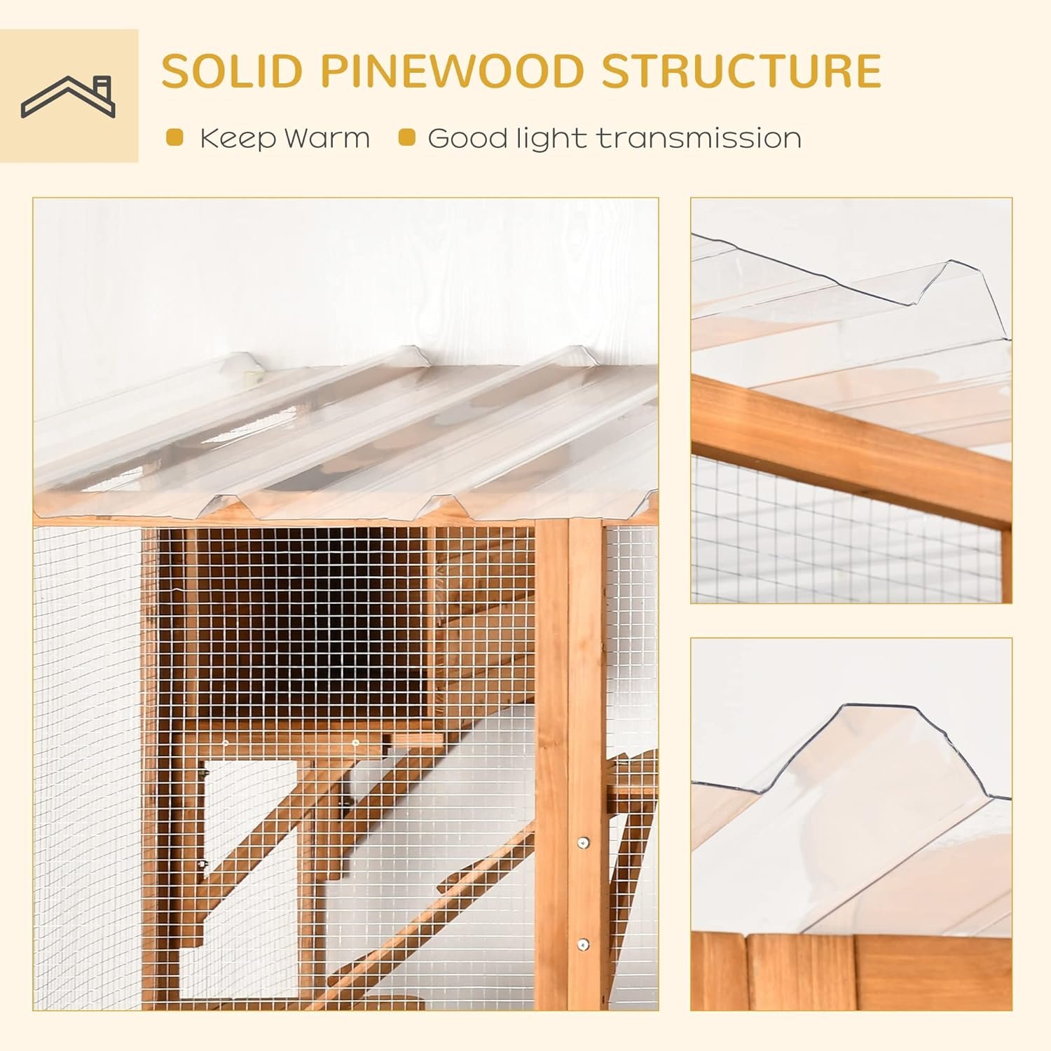 PawHut Window-Box Catio - interior shelving and resting perches