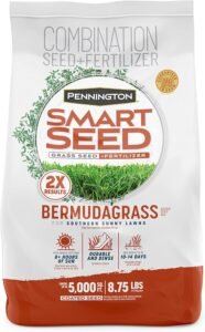 Pennington Smart Seed Bermudagrass mix drought-tolerant warm-season lawn - front of bag (main product photo)