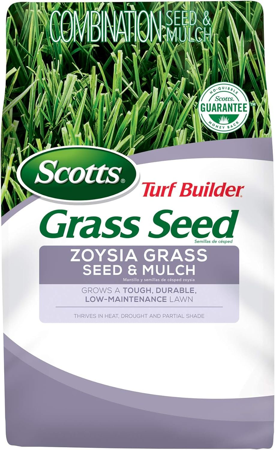 Scotts Turf Builder Zoysia grass seed and mulch drought-tolerant warm-season lawn - front of bag (main product photo)