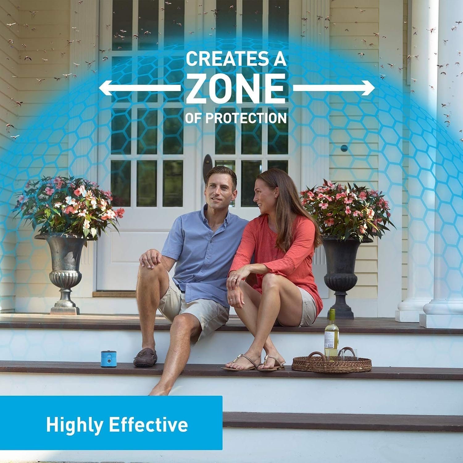 Thermacell Radius Zone Gen 2.0 in use on outdoor patio table