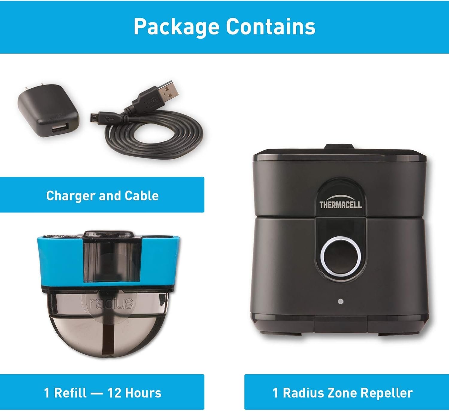 Thermacell Radius Zone Gen 2.0 interior view with repellent cartridge