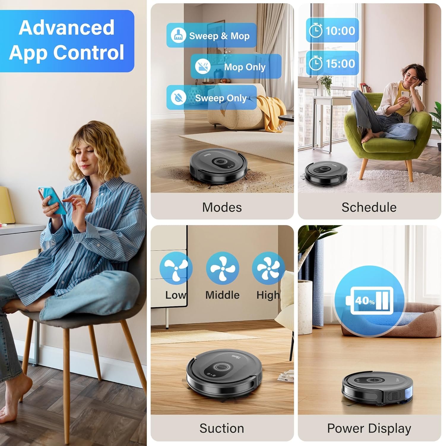 Tikom G8000 Max Robot Vacuum and Mop Combo - product view 4