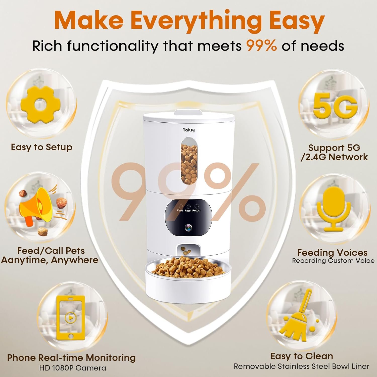 WOpet smart pet feeder with HD camera 7L capacity - view 2