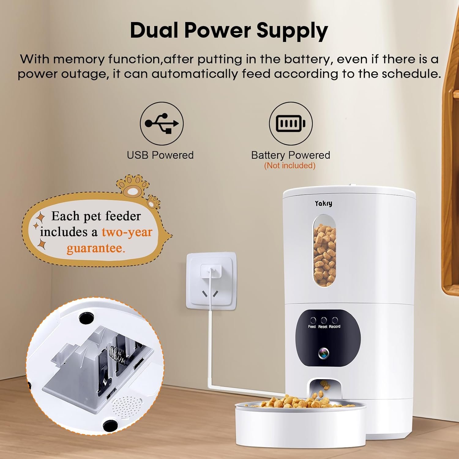 WOpet smart pet feeder with HD camera 7L capacity - view 4