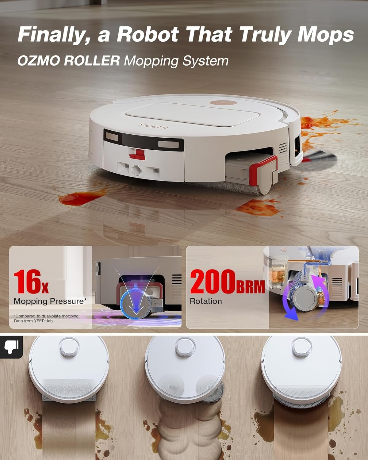 Yeedi M14 Plus Robot Vacuum and Mop - product view 3