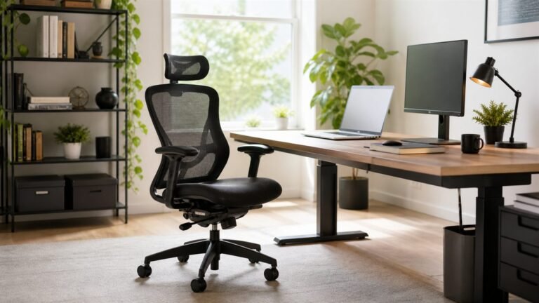 Ergonomic Office Chairs in 2026: Why Home Offices Are Upgrading 2 Ergonomic office chair in a bright home office with monitor at eye level