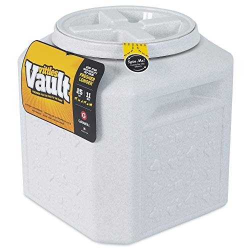 Gamma2 Vittles Vault used for dry pet food storage gamma2 vittles vault review — pet food stored in a sealed container
