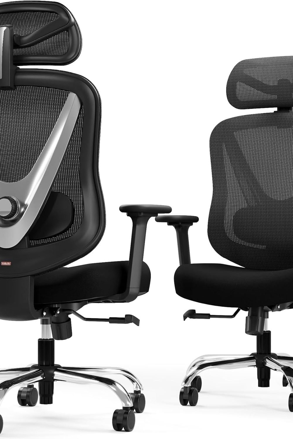 HOLLUDLE Ergonomic Mesh Office Chair side and back angle details