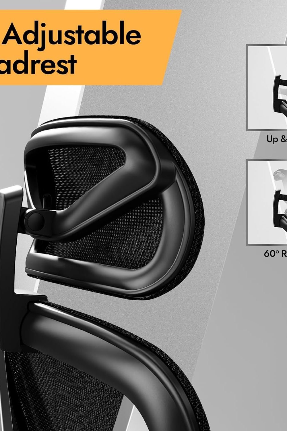 HOLLUDLE Ergonomic Mesh Office Chair adjustable features close-up