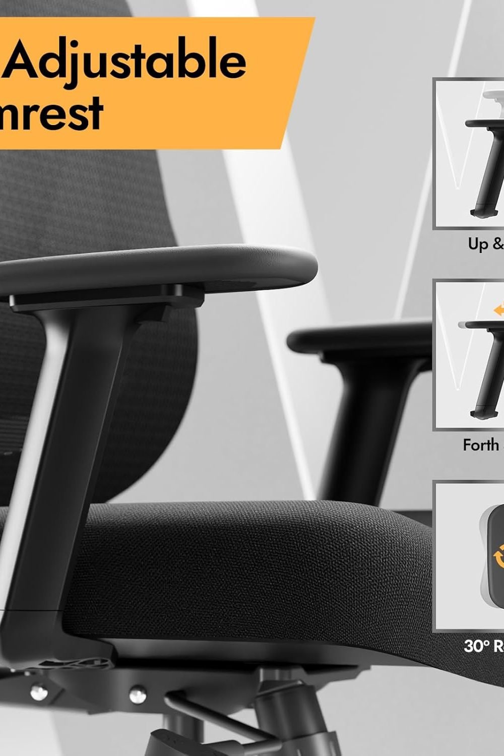 HOLLUDLE Ergonomic Mesh Office Chair dimensions and specifications