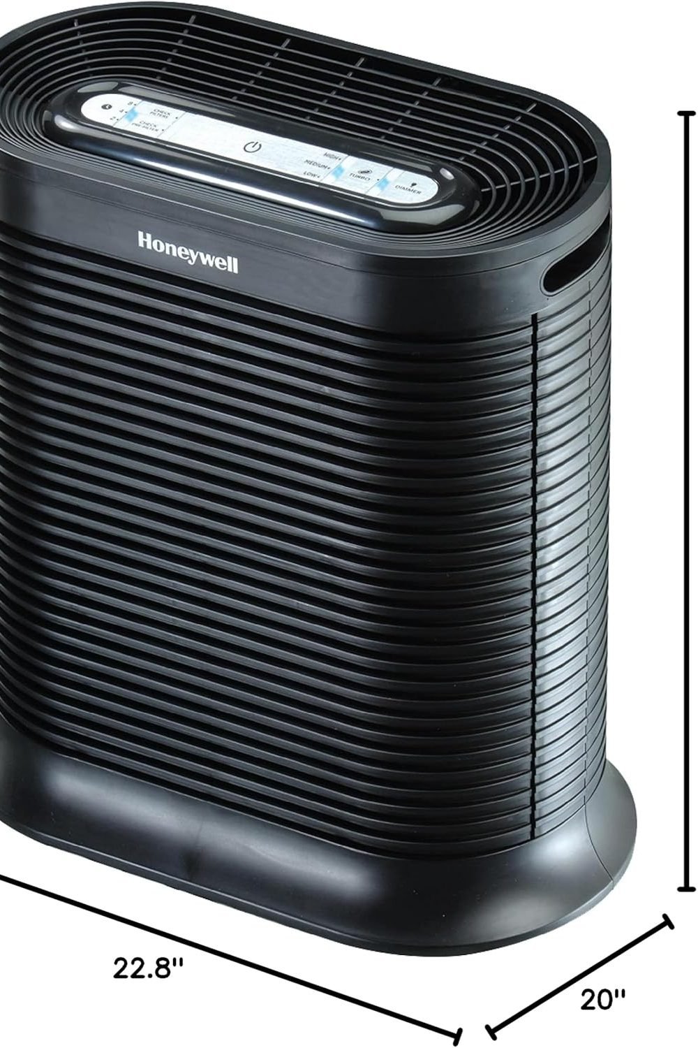 Honeywell HPA300 HEPA Air Purifier side angle with HEPA filter visible