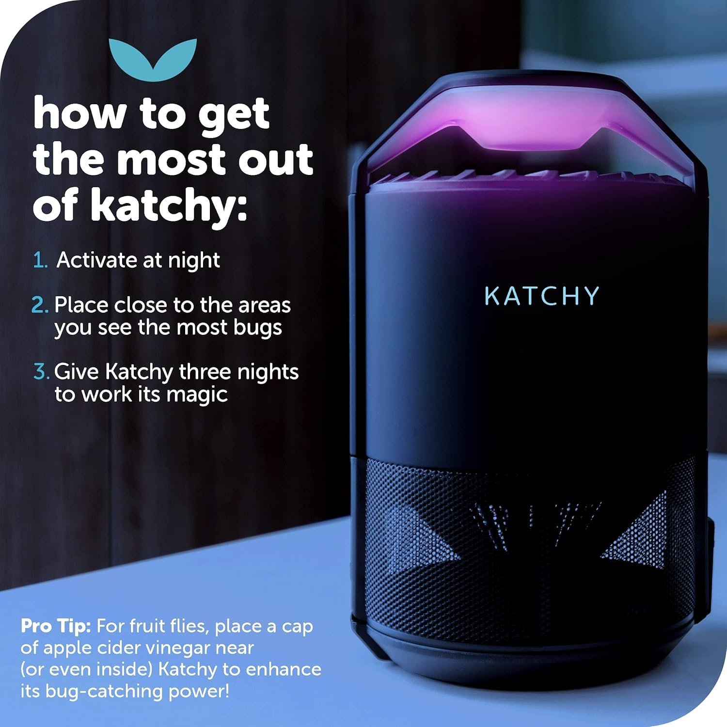 Katchy Indoor Insect Trap review 2026 chemical-free fan-assisted fly trap