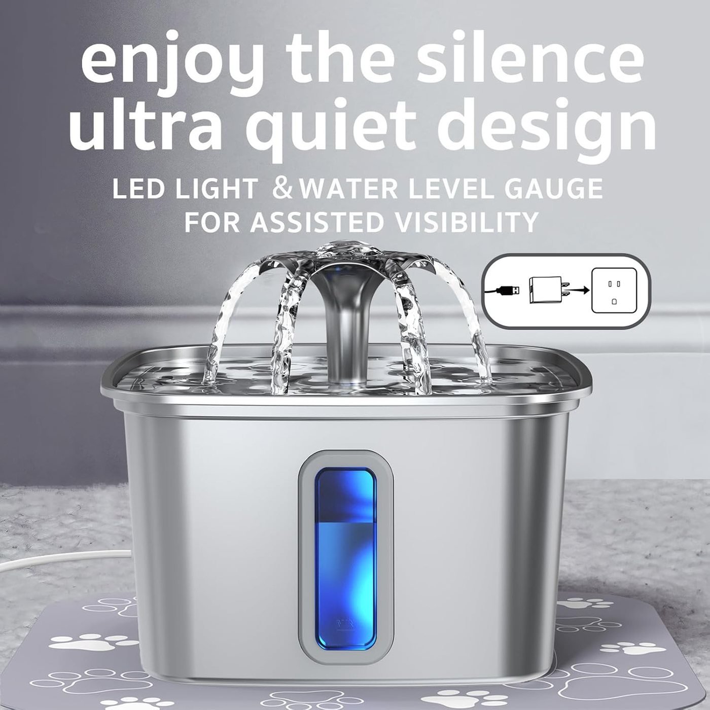 Veken 108oz Stainless Steel Fountain real product photo 5