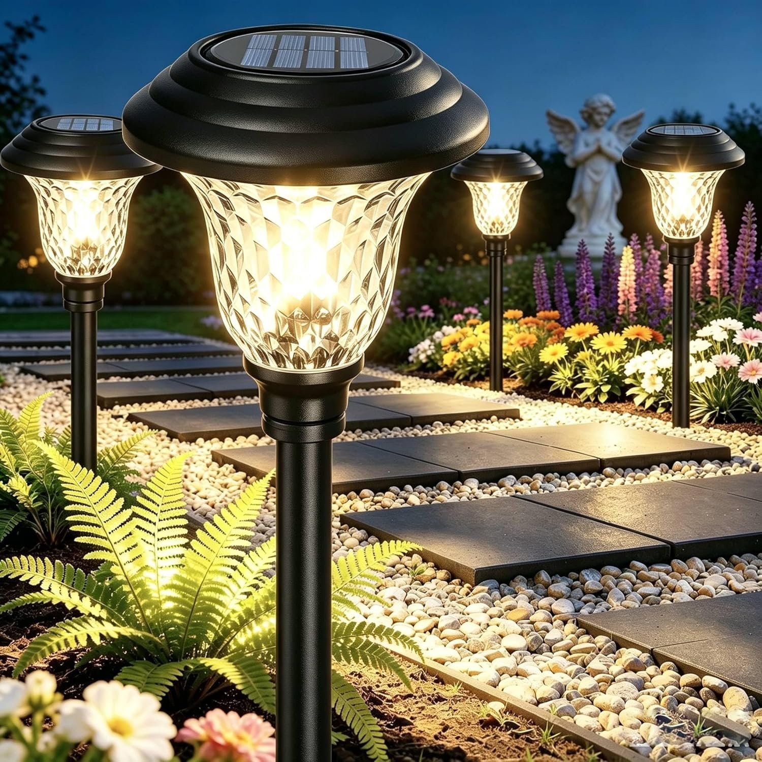 BEAU JARDIN 8 Pack Solar Pathway Lights solar pathway lights gallery image 5