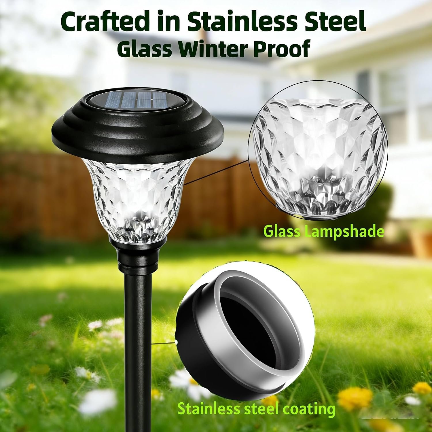 BEAU JARDIN 8 Pack Solar Pathway Lights solar pathway lights gallery image 6