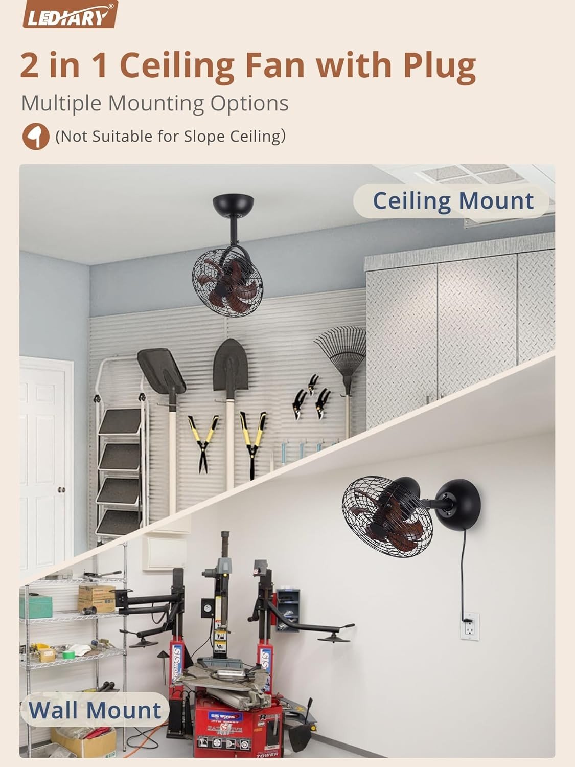 Comfort Zone Comfort Zone 16-Inch Wall Mount Fan with Remote Control product gallery image 5 showing wall mount fan details