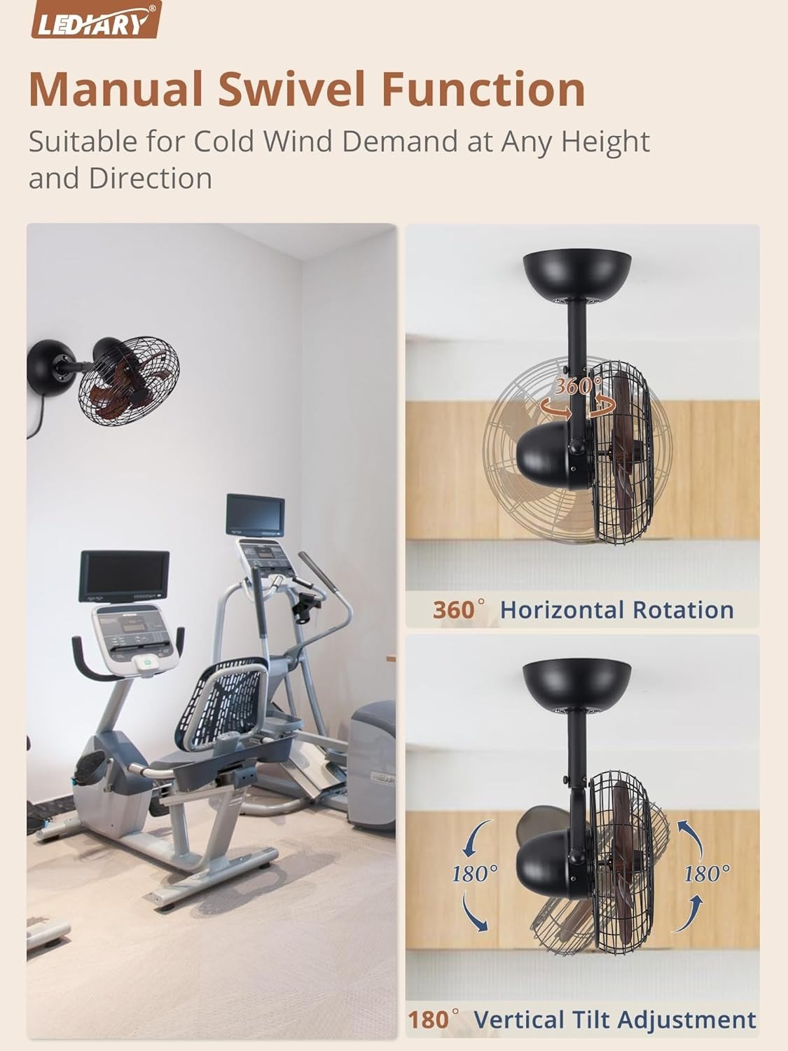 Comfort Zone Comfort Zone 16-Inch Wall Mount Fan with Remote Control product gallery image 6 showing wall mount fan details