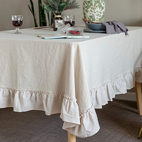 GLORY SEASON Retro Farmhouse Ruffle Tablecloth 52x70 farmhouse rectangle tablecloth product gallery image 4