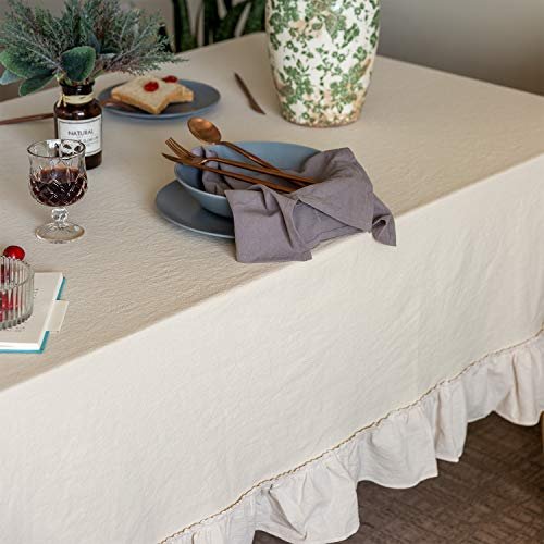 GLORY SEASON Retro Farmhouse Ruffle Tablecloth 52x70 farmhouse rectangle tablecloth product gallery image 6