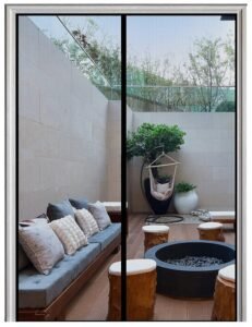 Homearda Fiberglass Weighted Bottom magnetic screen door gallery image 1